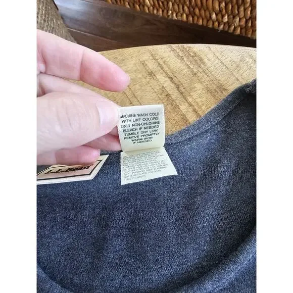 L.L Bean Gray 100% Cotton Maxi Dress Women's Size L Vintage Cottagecore - Picture 3 of 7